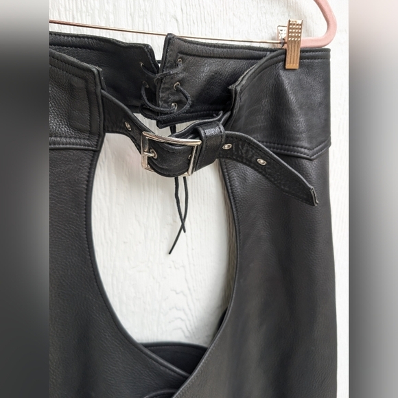 The Kerr Company Black Genuine Leather Chaps  Made In USA Size XXL - Picture 2 of 6